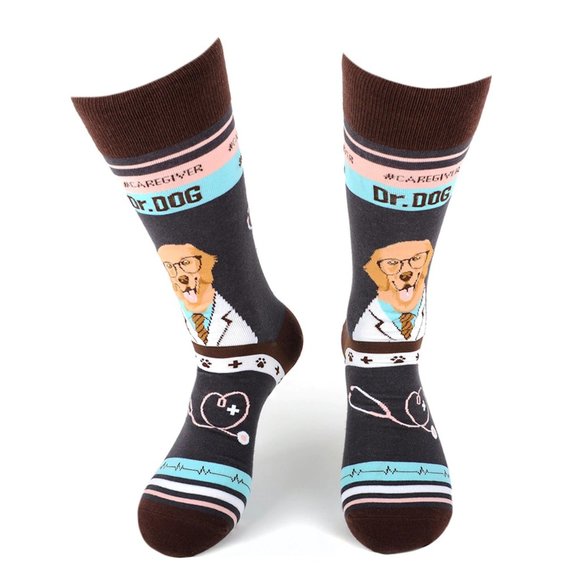 Health Care Heroes -Dr. Dog- Novelty Socks L/XL - Picture 1 of 10